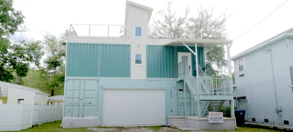Custom container home with professional electrical installation in West Central Florida